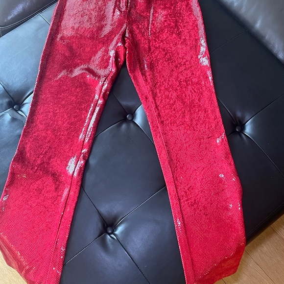 Emma Black Red Sequin boot cut pants - Picture 3 of 12